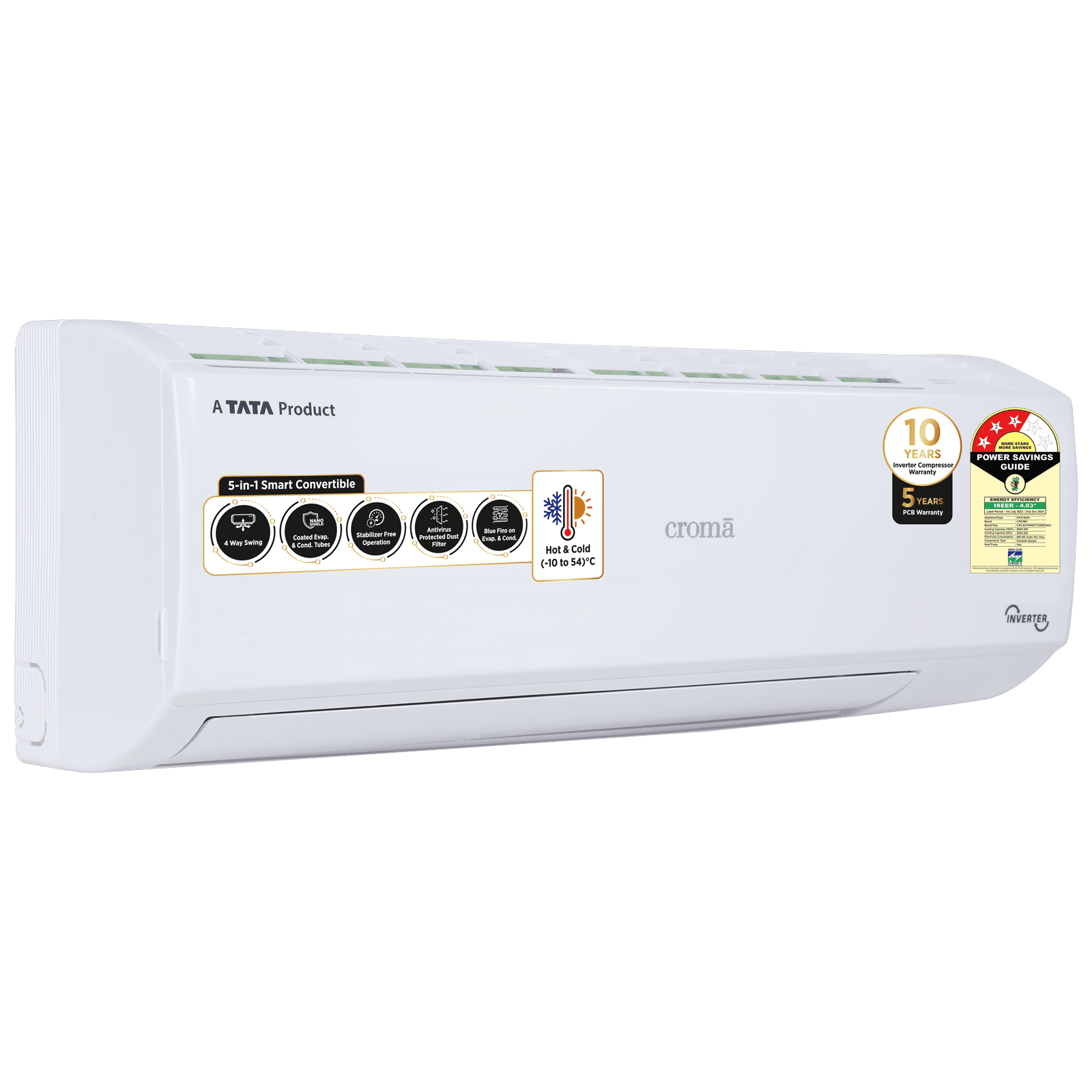 Buy Croma 5 In 1 Convertible 1 5 Ton 3 Star Hot And Cold Split Ac With Pm